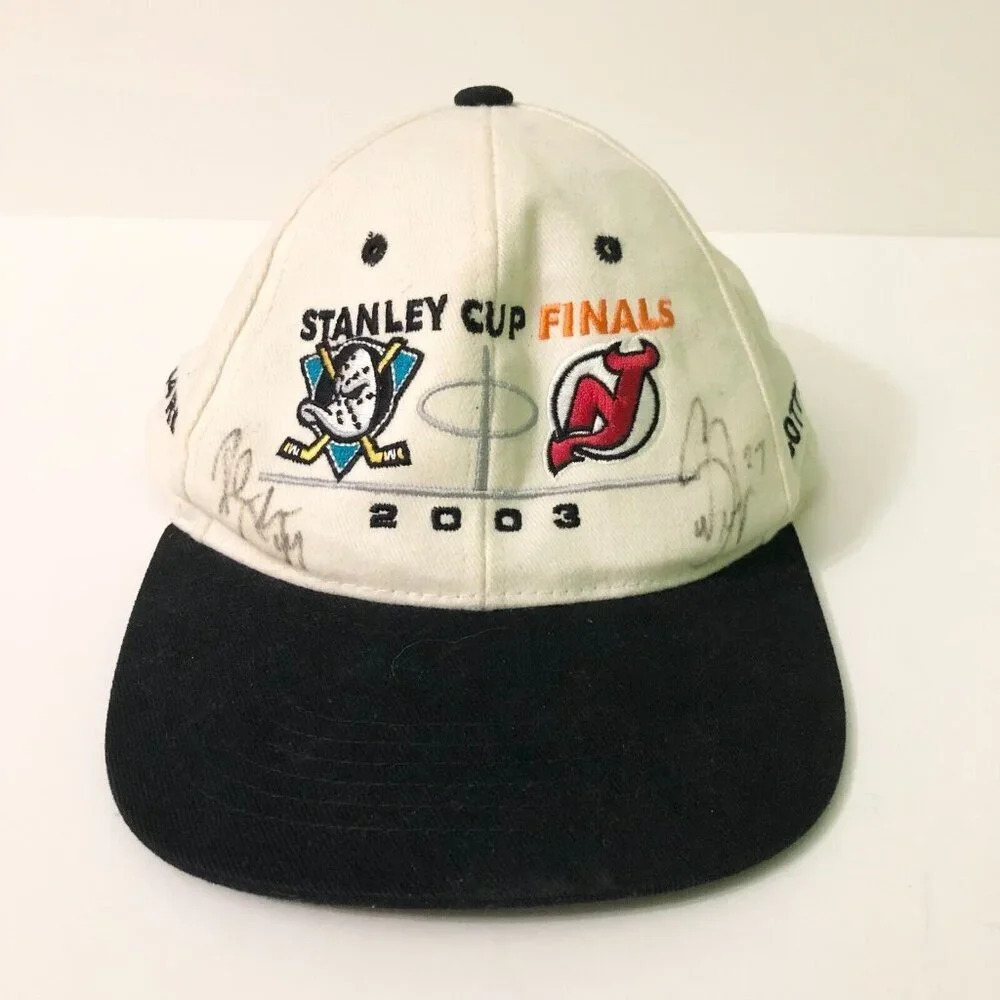 2003 Mighty Ducks New Jersey Devils Stanley  Cup Finals Cap Niedermayer Signed